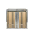 Storage Cabinet for Outdoor Use in Stainless Steel and Wood - 80 x 40 x 90