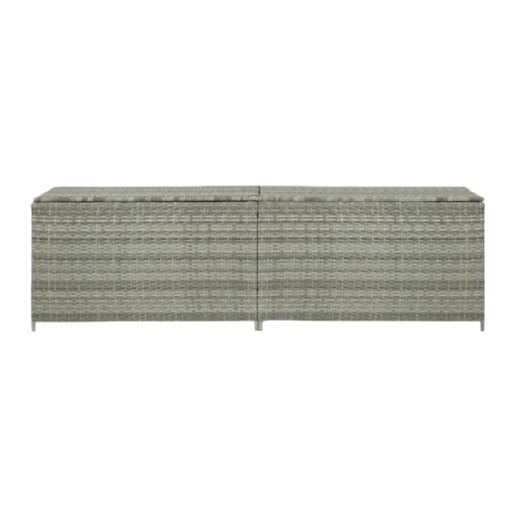 Wicker Storage Bench for Outdoor Use - Polypropylene Material - 150 x 50 x 60