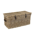 Wicker Storage Basket with Lid for Home Organization - Made from Natural Fiber - 70 x 40 x 30